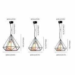 Vakkerlight Pendant Lights Diamond Cage Metal Pendant