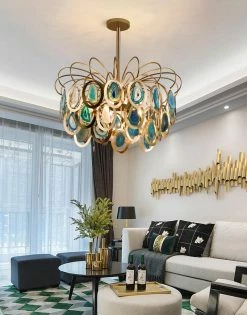 Vakkerlight Luxury Pendant Slice Agate Chandelier