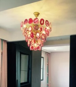 Vakkerlight Chandeliers Slice Agate Tower Chandelier