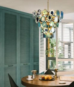 Vakkerlight Chandeliers Slice Agate Tower Chandelier