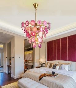 Vakkerlight Chandeliers Slice Agate Tower Chandelier