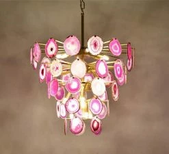 Vakkerlight Chandeliers Slice Agate Tower Chandelier