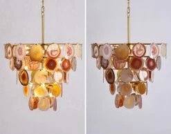 Vakkerlight Chandeliers Slice Agate Tower Chandelier
