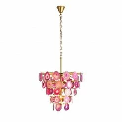 Vakkerlight Chandeliers Slice Agate Tower Chandelier