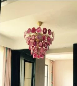 Vakkerlight Chandeliers Slice Agate Tower Chandelier