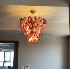 Vakkerlight Chandeliers Slice Agate Tower Chandelier