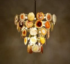 Vakkerlight Chandeliers Slice Agate Tower Chandelier