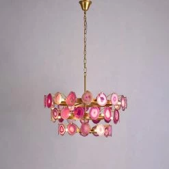 Vakkerlight Chandeliers Slice Agate Tower Chandelier