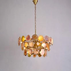 Vakkerlight Chandeliers Slice Agate Tower Chandelier