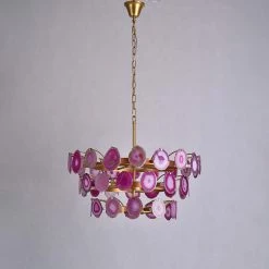Vakkerlight Chandeliers Slice Agate Tower Chandelier