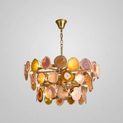 Vakkerlight Chandeliers Slice Agate Tower Chandelier