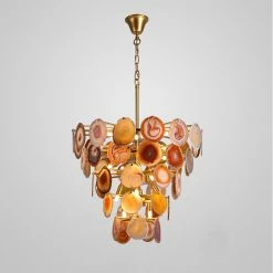 Vakkerlight Chandeliers Slice Agate Tower Chandelier