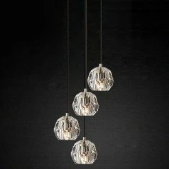 Vakkerlight Pendant Lights Crystal Ball Linear Round Chandelier