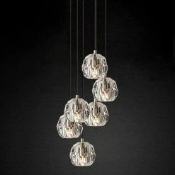 Vakkerlight Pendant Lights Crystal Ball Linear Round Chandelier