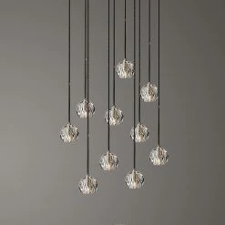 Vakkerlight Pendant Lights Crystal Ball Linear Round Chandelier