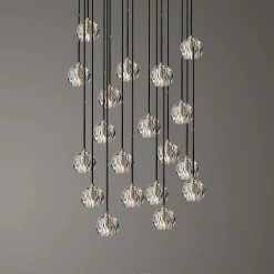 Vakkerlight Pendant Lights Crystal Ball Linear Round Chandelier