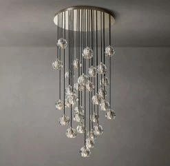 Vakkerlight Pendant Lights Crystal Ball Linear Round Chandelier