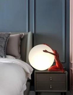 Vakkerlight Table Lamps Humanoid Sculpture Moon Table Lamp