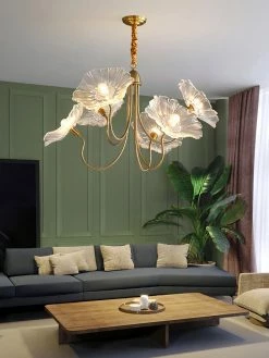 Vakkerlight Chandeliers Lotus Leaf Glass Chandelier