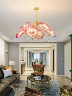 Vakkerlight Chandeliers Lotus Leaf Glass Chandelier