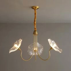 Vakkerlight Chandeliers Lotus Leaf Glass Chandelier