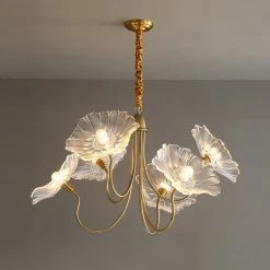 Vakkerlight Chandeliers Lotus Leaf Glass Chandelier