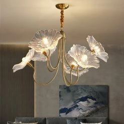 Vakkerlight Chandeliers Lotus Leaf Glass Chandelier