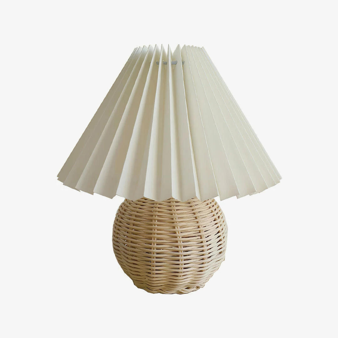 Promo 🥰 Vakkerlight Table Lamps Rattan Pleated Table Lamp ⌛ 3 Vakkerlight Table Lamps Rattan Pleated Table Lamp
