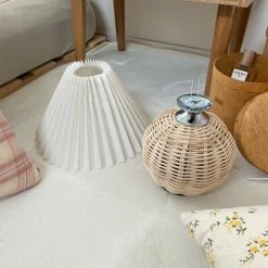 Promo 🥰 Vakkerlight Table Lamps Rattan Pleated Table Lamp ⌛ 53 Vakkerlight Table Lamps Rattan Pleated Table Lamp