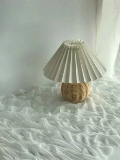 Promo 🥰 Vakkerlight Table Lamps Rattan Pleated Table Lamp ⌛ 55 Vakkerlight Table Lamps Rattan Pleated Table Lamp