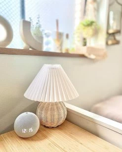 Promo 🥰 Vakkerlight Table Lamps Rattan Pleated Table Lamp ⌛ 60 Vakkerlight Table Lamps Rattan Pleated Table Lamp