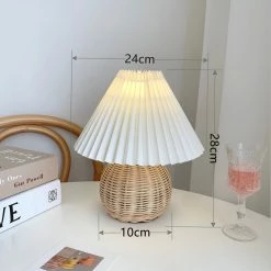 Promo 🥰 Vakkerlight Table Lamps Rattan Pleated Table Lamp ⌛ 61 Vakkerlight Table Lamps Rattan Pleated Table Lamp