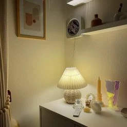 Promo 🥰 Vakkerlight Table Lamps Rattan Pleated Table Lamp ⌛ 35 Vakkerlight Table Lamps Rattan Pleated Table Lamp