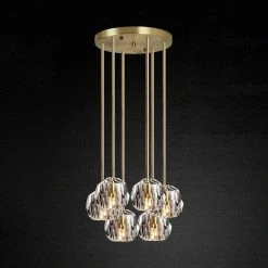 Vakkerlight Pendant Lights Crystal Ball Linear Round Chandelier