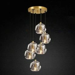 Vakkerlight Pendant Lights Crystal Ball Linear Round Chandelier