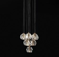 Vakkerlight Pendant Lights Crystal Ball Linear Round Chandelier