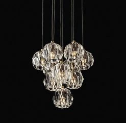 Vakkerlight Pendant Lights Crystal Ball Linear Round Chandelier