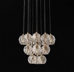 Vakkerlight Pendant Lights Crystal Ball Linear Round Chandelier