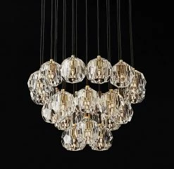 Vakkerlight Pendant Lights Crystal Ball Linear Round Chandelier