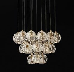 Vakkerlight Pendant Lights Crystal Ball Linear Round Chandelier