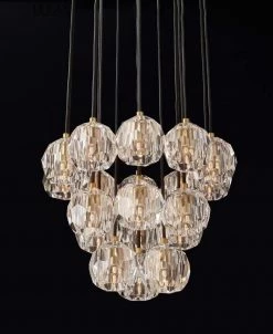 Vakkerlight Pendant Lights Crystal Ball Linear Round Chandelier