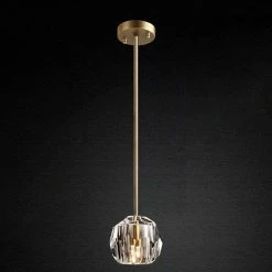 Vakkerlight Pendant Lights Crystal Ball Linear Round Chandelier