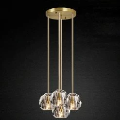 Vakkerlight Pendant Lights Crystal Ball Linear Round Chandelier