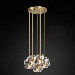 Vakkerlight Pendant Lights Crystal Ball Linear Round Chandelier