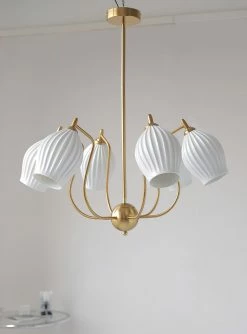 Vakkerlight Ceramic Ribbed Chandelier
