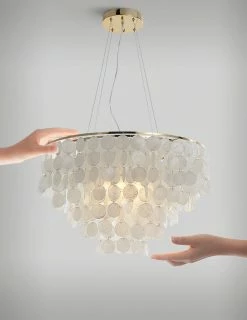 Vakkerlight Pendant Lights Shell Wind Chime Chandelier
