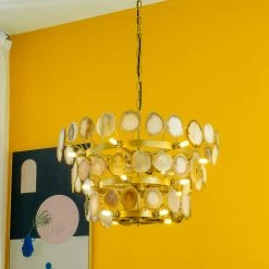 Vakkerlight Chandeliers Slice Agate Tower Chandelier