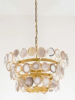 Vakkerlight Chandeliers Slice Agate Tower Chandelier