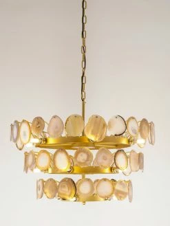 Vakkerlight Chandeliers Slice Agate Tower Chandelier