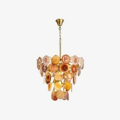Vakkerlight Chandeliers Slice Agate Tower Chandelier